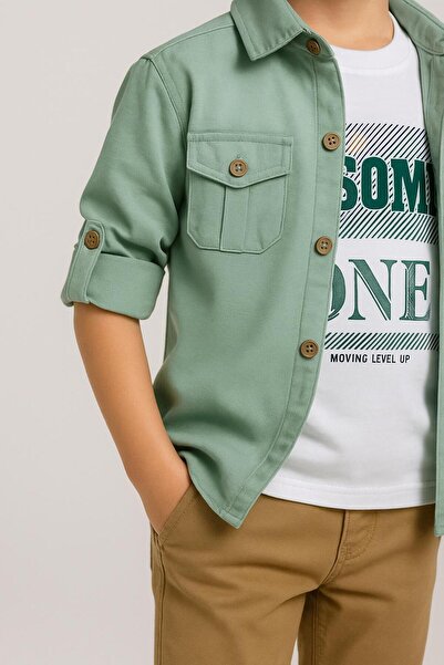 Terry Boy's Oxford Shirt T-Shirt Pants Suit/ Shirt - T-Shirt Pants 3 Piece Suit