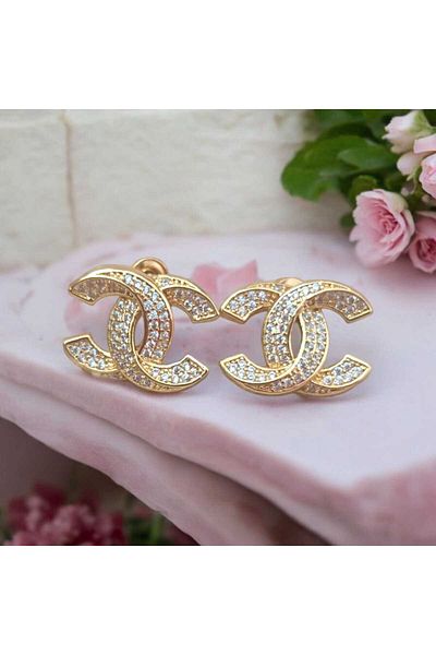 feyza collection Zircon Stone Cc Vip Steel Earrings