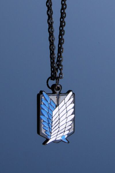 Rua Jewelry سلسلة كلاسيكية مطلية باللون الأسود من Anime Attack On Titan