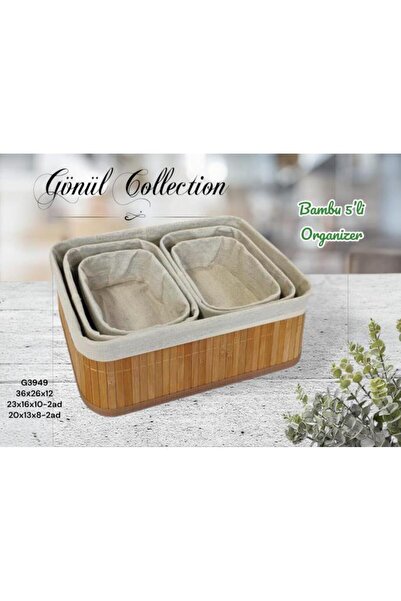 ALBETTO صندوق تخزين متعدد الأغراض مكون من 5 قطع من سلة الخيزران - منظم خزانة ...