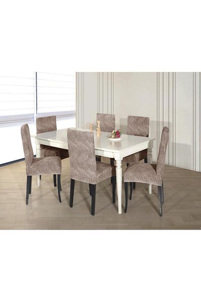 Stylish Home HUSE JAKARD PENTRU SCAUNE (6 /SET) -STONE