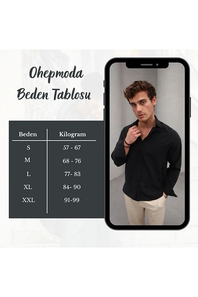 OHEPMODA Ανδρικό πουκάμισο από ύφασμα Modal με απαλή υφή