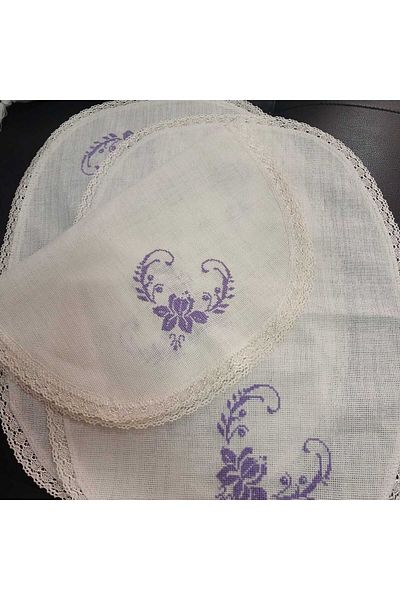 Vinezza Home Collection Procesare manuală Etamin Dormitor 3 bucăți cârpă de masă, zestre, față de masă