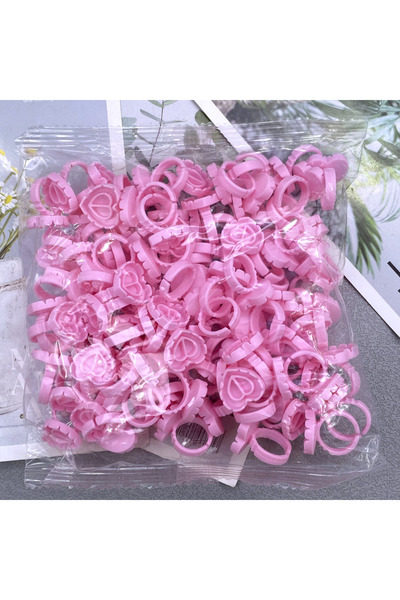 Choice3 100 قطعة من غراء الرموش القابل للاستعمال مرة واحدة للبيع بالجملة على شكل قلب وردي S2 حامل حلقات أكواب مروحة صبغة الوشم