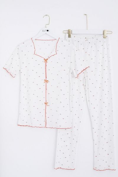 ELİTOL Reported Viscose Ribbon Pajama Set