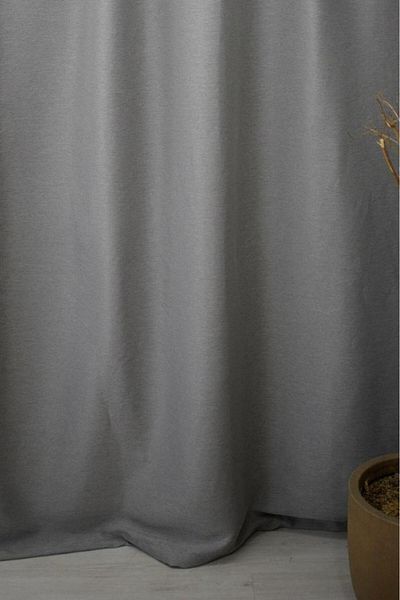 Miabella Home Striped Linen Sunshade Background Curtain – Single Wing 15785 |   Stylish Design, Durable Linen Fabric