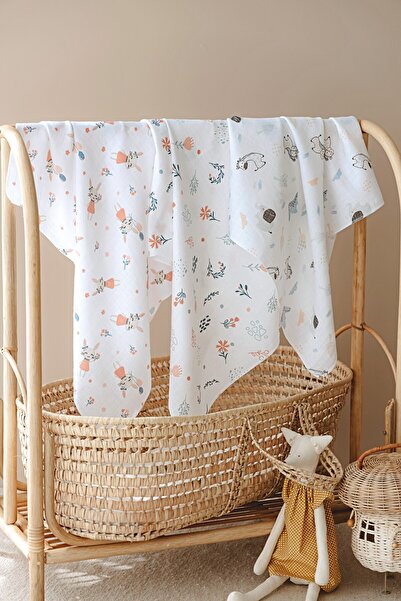 ESTİ Baby 3 Adet 80x95 cm Müslin Bebek Örtü / Battaniye / Kundak / Omuz Bezi Set
