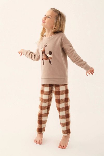 Arnetta Biscuit Girl's Long Sleeve Pajama Set