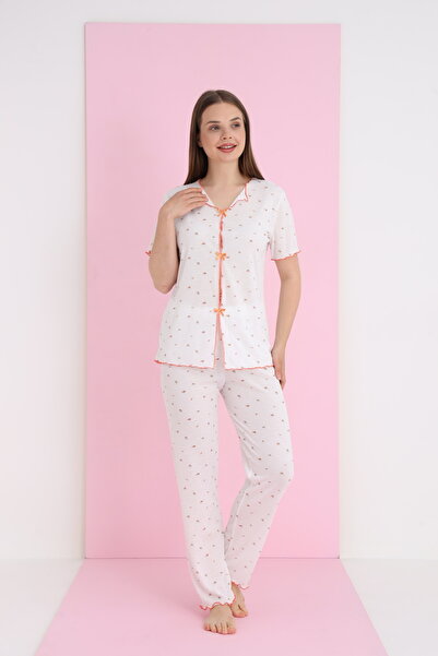 ELİTOL Reported Viscose Ribbon Pajama Set