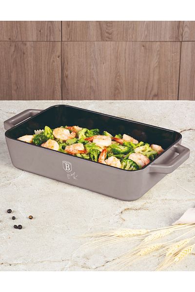 Berlinger Turkish Enamel Cast Iron Baking Tray 30 Cm Taupe Collection Oven 260°c