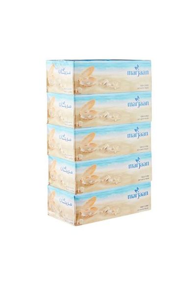 marjan Soft Facial Tissue 200 Sheets 2 Ply 5 Boxes X 6 Outer Sterilized Tissue, 30 Boxes