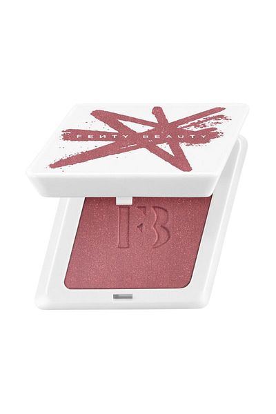 FENTY BEAUTY Fenty Suede Powder Blush Riri 4g – Warm Rosy Mauve Blush, Waterproof, Buildable, Long-Lasting Color