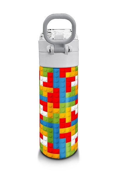 Coral High Kids Men's Patterned Straw and Direct Drinking Steel Thermos 500 ml