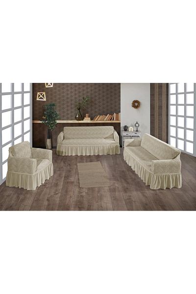 Stylish Home HUSE JAKARD PENTRU CANAPELE 3-2-1-MILKY