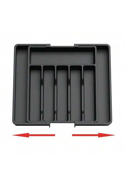 MACVI Organizator tacamuri sertar extensibil Macvi® 8 compartimente bloc pentru cutite detasabil negru