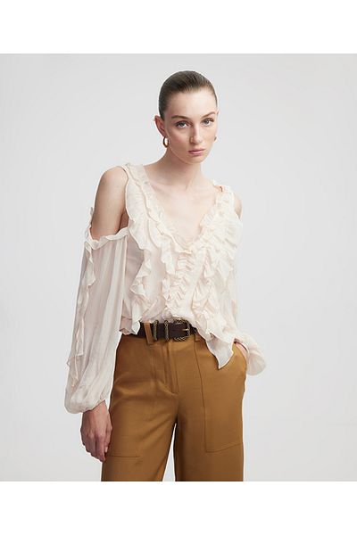 İpekyol Blouse with Ruffles Cutout