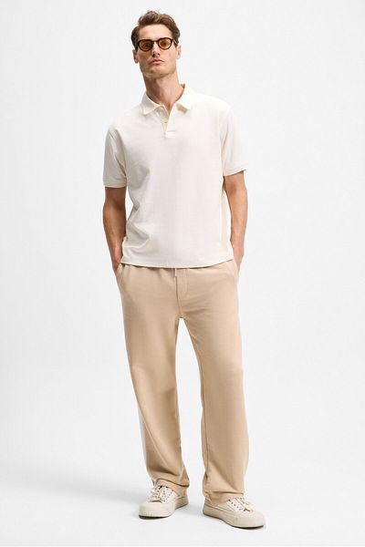 GRIMELANGE Araujo Men's Elastic Waist Relaxed Fit Beige Sweatpants