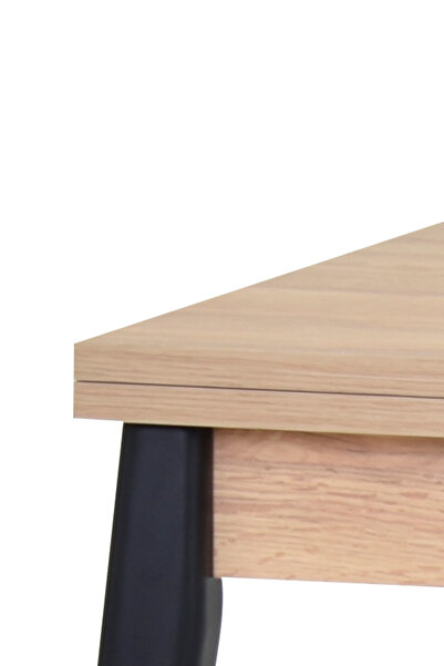 VİLİNZE Vilinze Avanos Ahşap Katlanır Kanatlı Mdf Mutfak Masası - 70x70+70 (70x140) cm