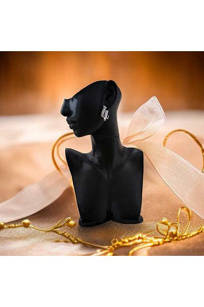 feyza collection Zircon Stone Nail Motif Vip Steel Earrings