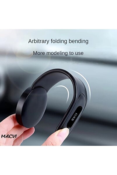 MACVI Macvi® car phone holder with flexible aluminum arm, MagSafe compatible, adhesive, black