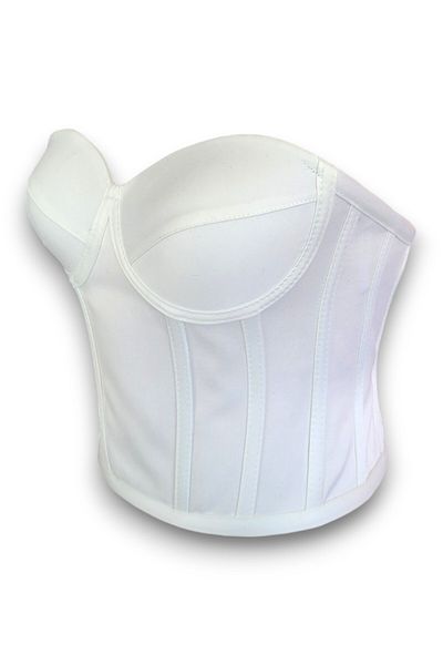 FİYPER White Satin Corset Bustier Ready Size