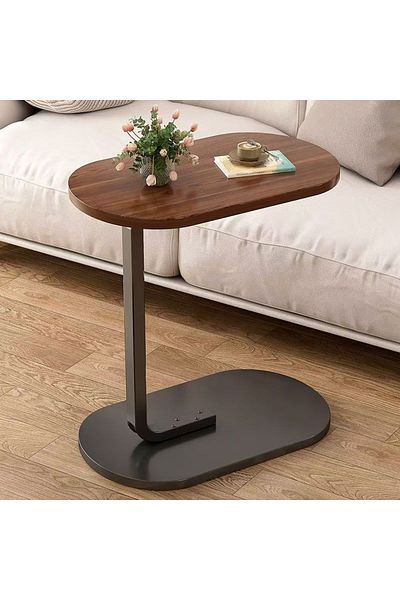Viyogo Masuta dreptunghiulara pentru cafea, MDF cu metal, 45 x 59.5 x 28 cm, maro cu negru