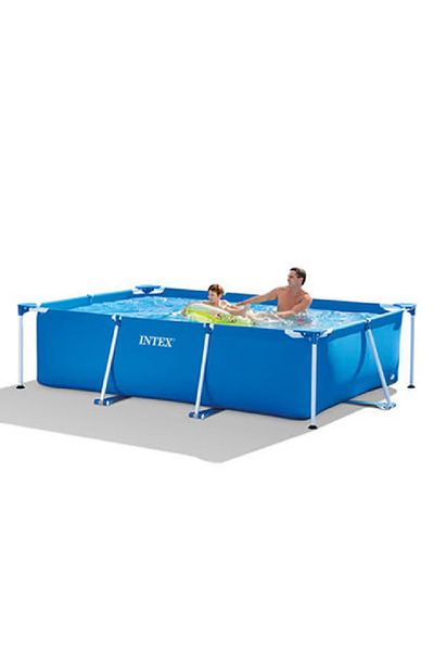 Intex Superior Strength And Longer Durability Sturdy Rectangular Unisex Frame Swimming Pool Blue