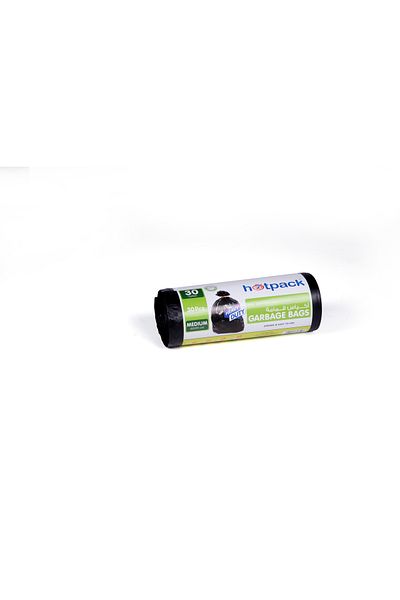 Hotpack Heavy Duty Black Garbage Bag Roll, Trash Bag Medium, 30 Gallons, 65x95cm, 450 Pieces