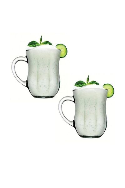Paşabahçe 55383 6-Piece Buttermilk Glass with Handle 350 Cc Orjin. Boxed