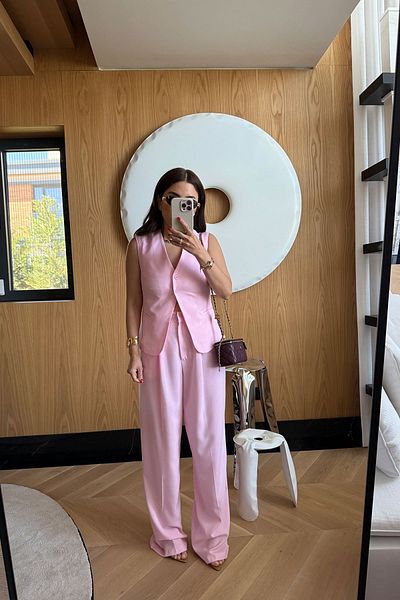 Özge Özgenç Pleated Palazzo Trousers