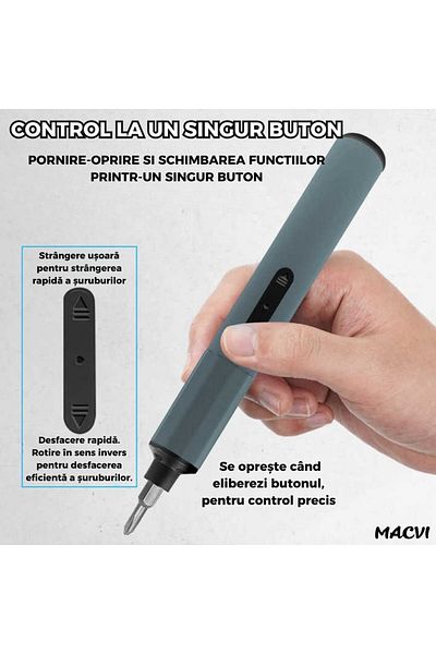 MACVI Macvi® 49 in 1 Precision Electric Screwdriver Set, Rechargeable, for Mobile, Li-ion 400mAh