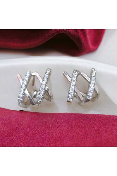 feyza collection Zircon Stone Xx Vip Steel Earrings