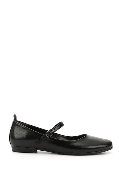 GÖNDERİ(R) Schwarze Ballerina-Ballerinas aus faltigem Lackleder mit Thermosohle für Damen