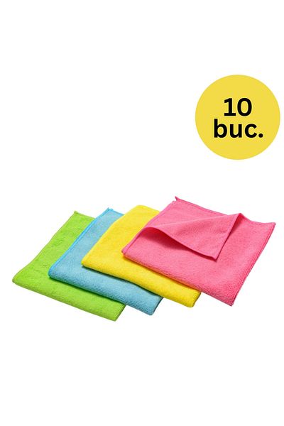 Terry Set of 10 microfiber cloths, Terry, 40X40 cm, 190g/m2, high absorption capacity, various colors