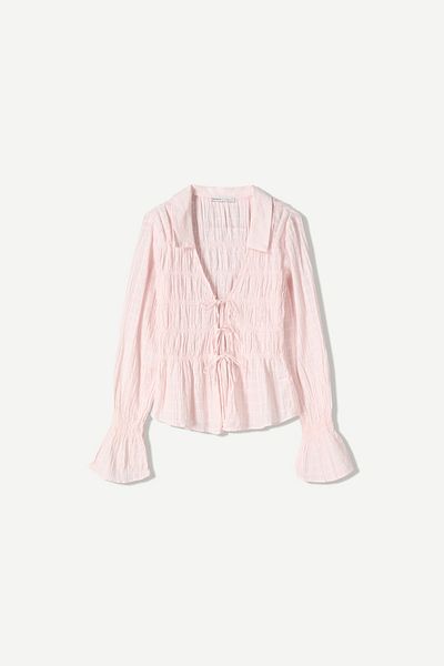 Bershka Rustic gathered shirt