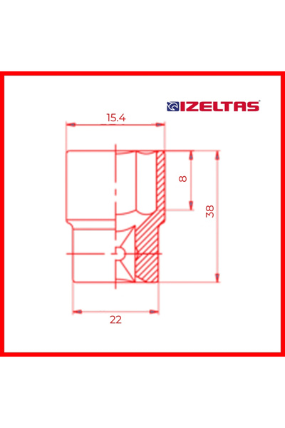 İzeltaş İzeltaş Six Corner Socket Wrench, 1/2 Inch 10 Mm, High Torque Resistance