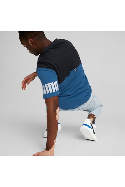Puma Mens Power Colourblock T-Shirt - Blue