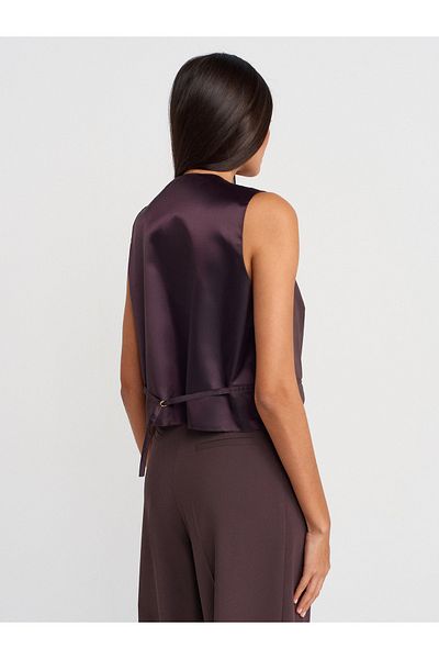 Dilvin 60582 Contrast Back Vest-Brown