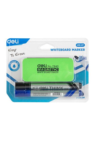 Deli Whiteboard Kit (Eraser + 2 Markers) Deli