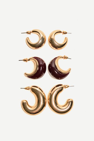 Bershka 3-pack of assorted earrings