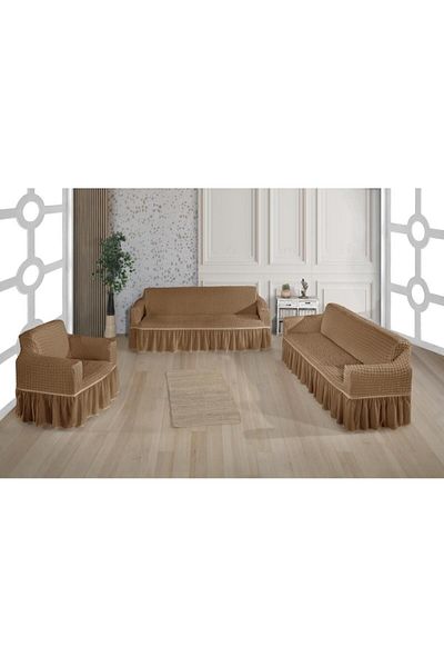 Stylish Home HUSE CREPONATE PENTRU CANAPELE 3-2-1 -TOBACCO