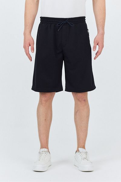 macharel jeans Men's Side Pocket Zippered Elastic Waist Shorts