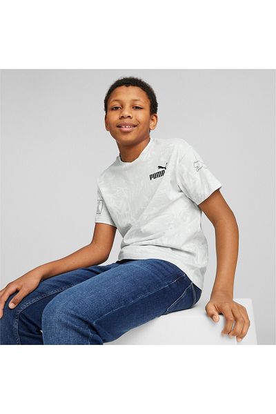 Puma Youth Boys POWER SUMMER Printed T-Shirt - White