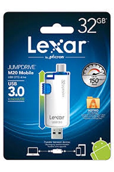 Lexar 32 Gb Jumpdrive M20 2in1 Mobil Otg Usb 3.0 Bellek Android