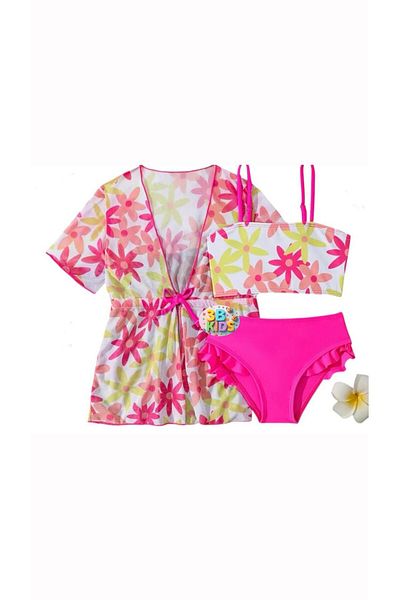 3b kids Swimsuit Bikini Pareo Bustier Set of 3