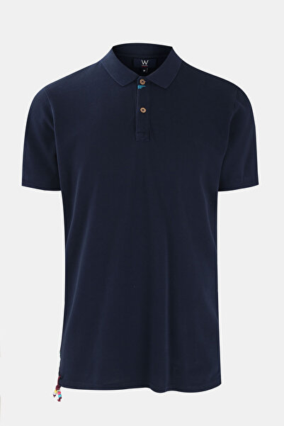 W Collection Lacivert Parça Boyama T-shırt