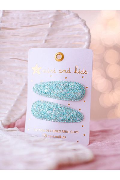 Mini and Kids Mini & Kids Children's Clip Buckle - Glitter Turquoise