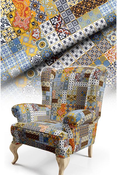 CANİLA Digital Printed Upholstery Sofa Fabric, Throw Pillow, Cushion Covering. Premium Fabric