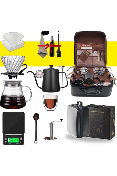 Primo Plus Coffee Maker Set, 12 Pieces Coffee Accessories With Portable Carrying Bag