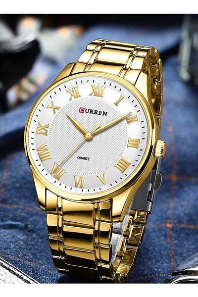 Curren 8409 Men’s Gift Watch In White Roman Quartz Wrist Watch